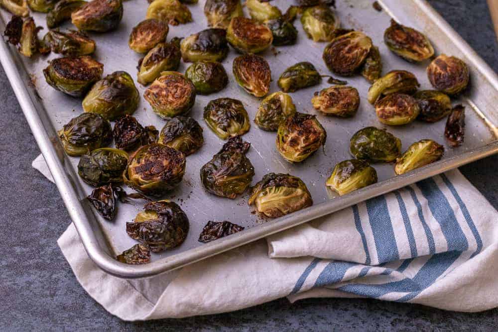 Close up of roasted brussel sprouts