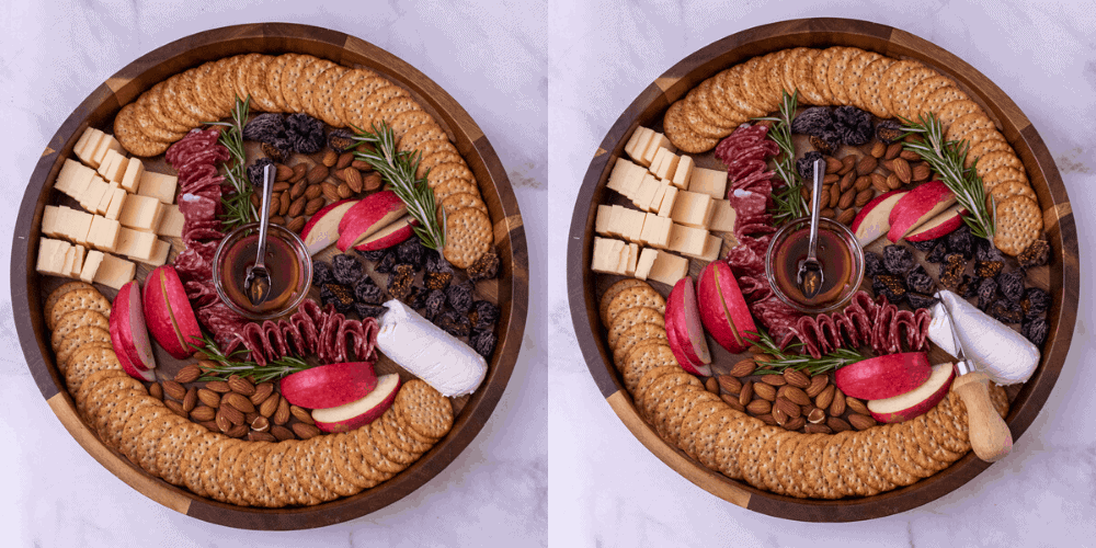 The final 2 process photos for the cheese plate. 