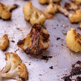 Close up of roasted cauliflower