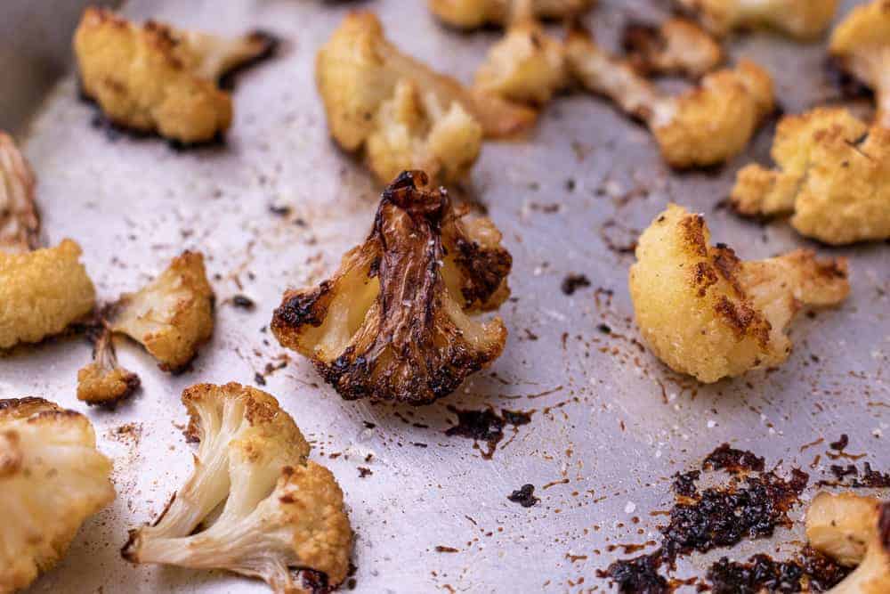 Close up of roasted cauliflower