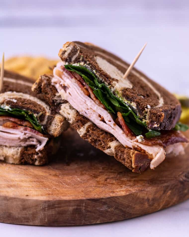 Air Fryer Turkey, Goat Cheese and Pesto Sandwich Smack Of Flavor